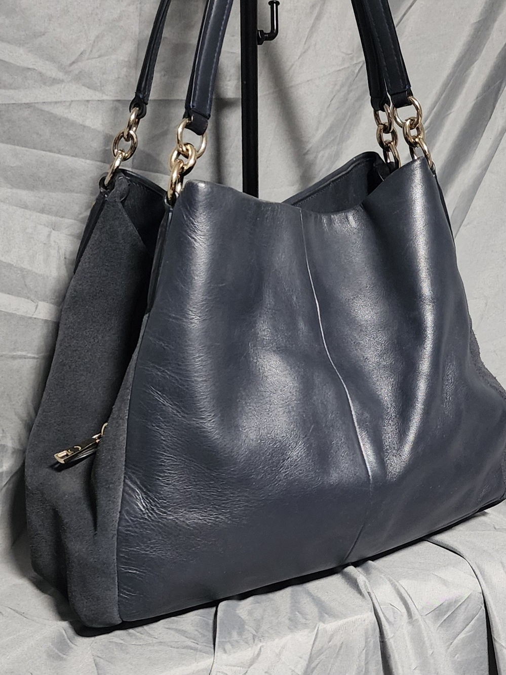 Coach Madison Pheobe Navy Blue Leather Hobo Shoulderbag Purse